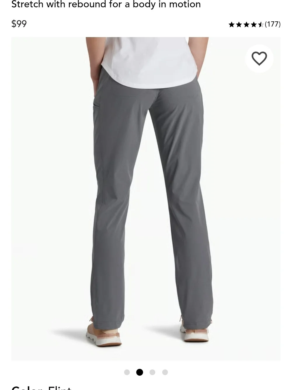 Kuhl Women's Free Flex Dash Straight-Leg Pants in Gray LARGE